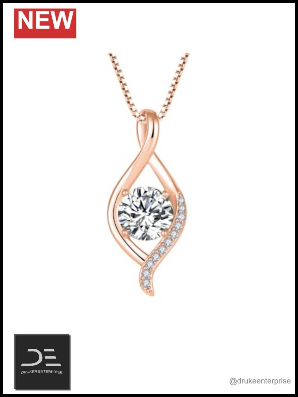 Sterling Silver Cubic Zirconia Birthstone Infinity Pendant Necklace